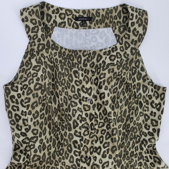 Lafayette 148 NY Cheetah Animal Print Pants & Tank Top Set Maximalism Sz 12/10 - Picture 4 of 10